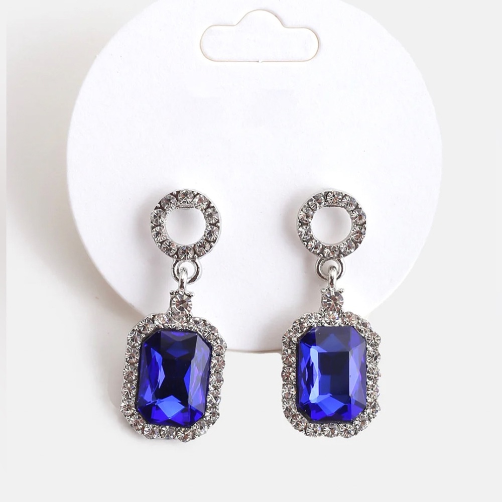 Silver gem earrings